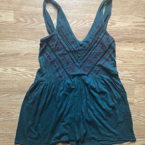 Urban Outfitters Hunter Green Beaded Tank